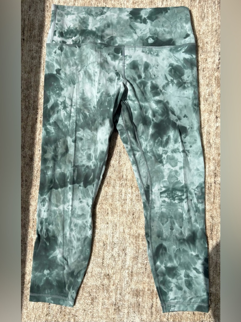 Lululmeon Tie-Dye Green Active Leggings